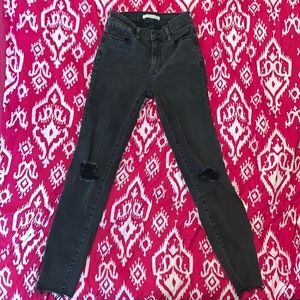 Nice straight leg jeans with the rips at the knees